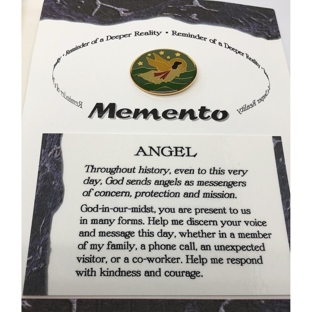 Angel Pin Lapel Brooch With Card Reminder Of Deeper Reality 1" Memento Gift